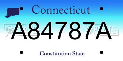 A84787A Connecticut License Plate