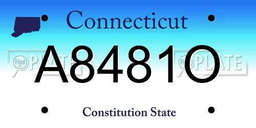 A8481O Connecticut License Plate