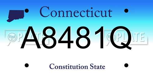 A8481Q Connecticut License Plate