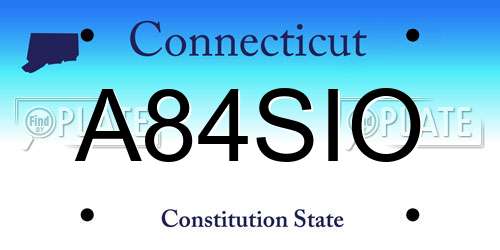 A84SIO Connecticut License Plate