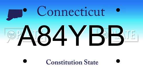 A84YBB Connecticut License Plate
