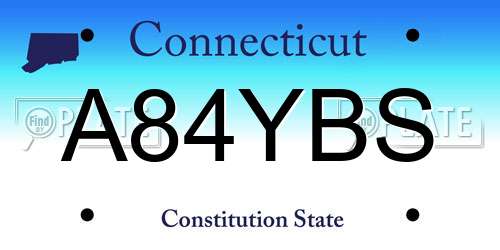 A84YBS Connecticut License Plate