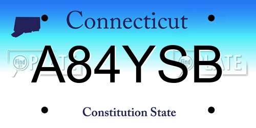 A84YSB Connecticut License Plate