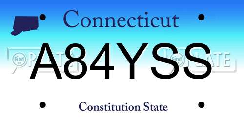 A84YSS Connecticut License Plate