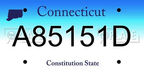 A85151D Connecticut License Plate