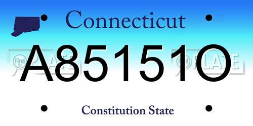 A85151O Connecticut License Plate