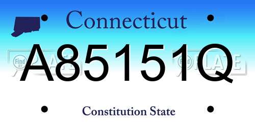 A85151Q Connecticut License Plate