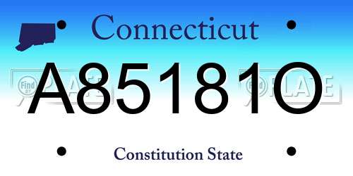 A85181O Connecticut License Plate