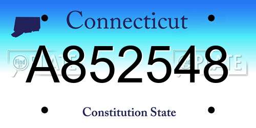 A852548 Connecticut License Plate