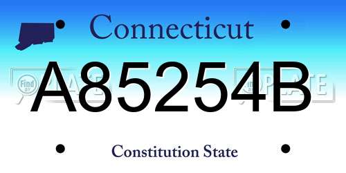 A85254B Connecticut License Plate
