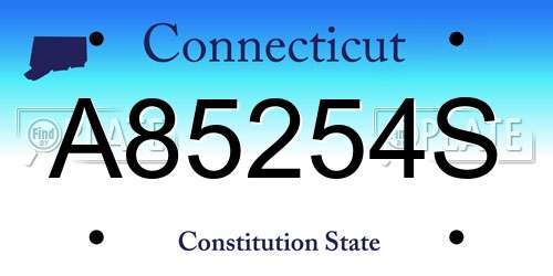A85254S Connecticut License Plate