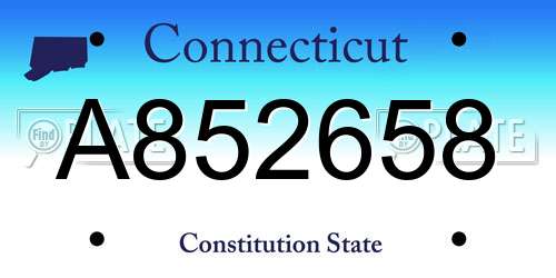 A852658 Connecticut License Plate