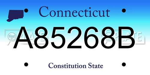 A85268B Connecticut License Plate