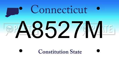 A8527M Connecticut License Plate