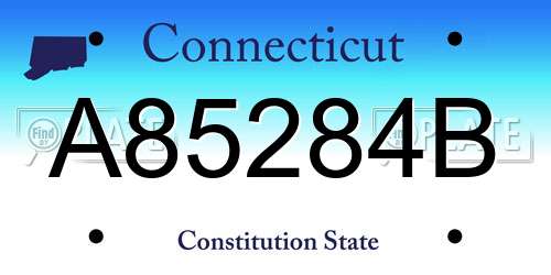 A85284B Connecticut License Plate