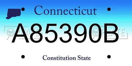 A85390B Connecticut License Plate