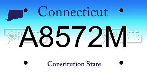 A8572M Connecticut License Plate