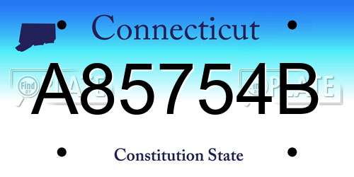 A85754B Connecticut License Plate