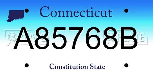 A85768B Connecticut License Plate