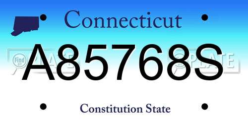 A85768S Connecticut License Plate