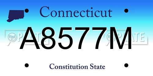 A8577M Connecticut License Plate