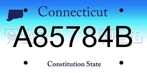A85784B Connecticut License Plate