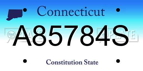 A85784S Connecticut License Plate