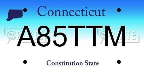 A85TTM Connecticut License Plate