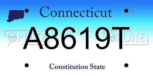 A8619T Connecticut License Plate