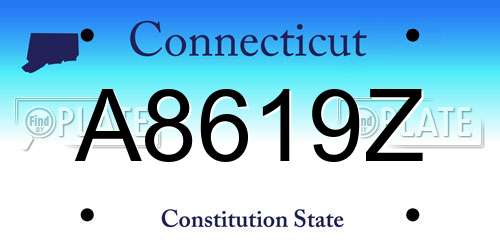 A8619Z Connecticut License Plate