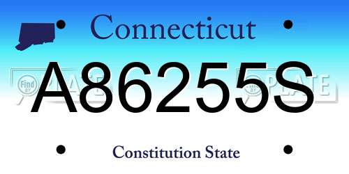 A86255S Connecticut License Plate