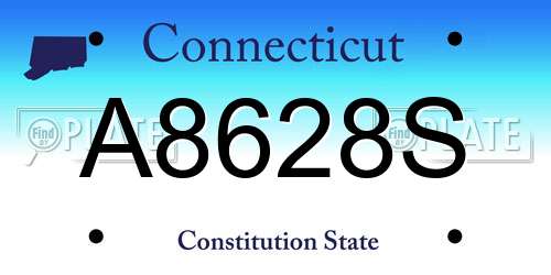 A8628S Connecticut License Plate