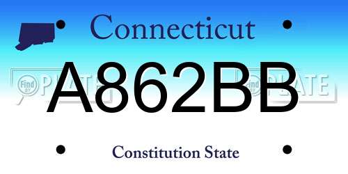 A862BB Connecticut License Plate