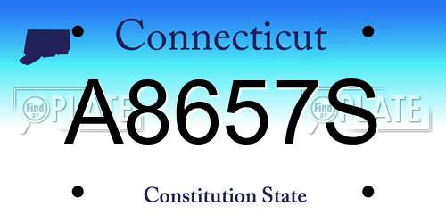 A8657S Connecticut License Plate