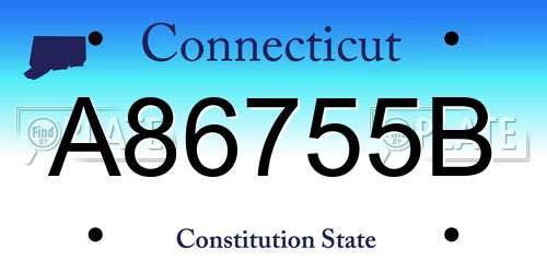 A86755B Connecticut License Plate
