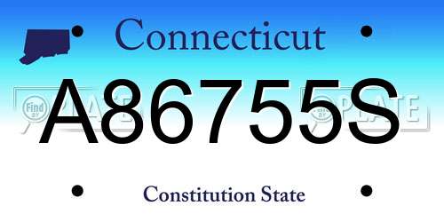A86755S Connecticut License Plate