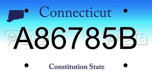 A86785B Connecticut License Plate