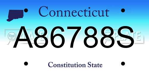 A86788S Connecticut License Plate
