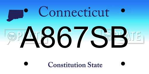 A867SB Connecticut License Plate