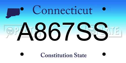 A867SS Connecticut License Plate