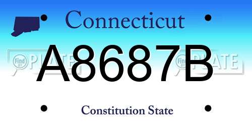 A8687B Connecticut License Plate