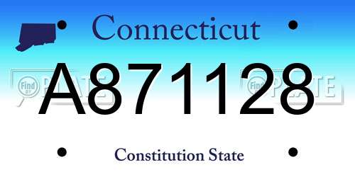 A871128 Connecticut License Plate