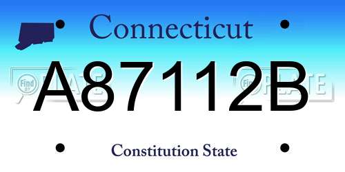 A87112B Connecticut License Plate