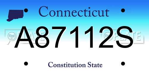 A87112S Connecticut License Plate