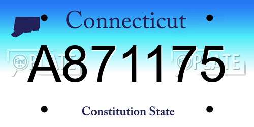 A871175 Connecticut License Plate