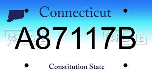 A87117B Connecticut License Plate