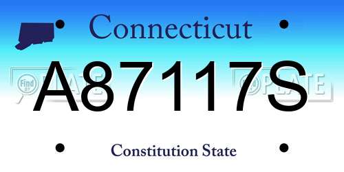 A87117S Connecticut License Plate