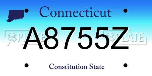 A8755Z Connecticut License Plate