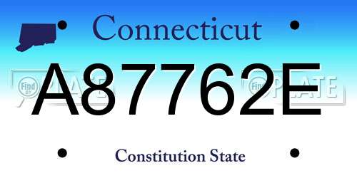A87762E Connecticut License Plate