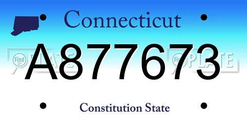 A877673 Connecticut License Plate